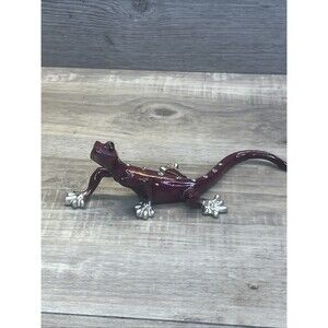 Lizard Figure Art Decor Purple Rhinestone Gecko Desk Sculpture Figurine